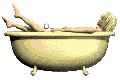 a person having a nice warm bath in a bathtub