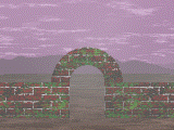 a stone arch, a portal to the future
