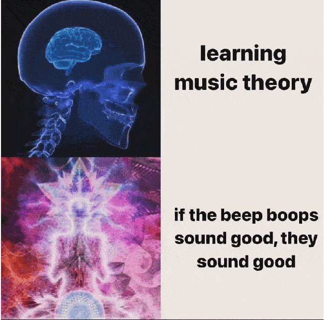 no need to learn music theory, if the beep boops sound good the beep boops sound good