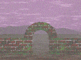 a stone arch, a portal to the future
